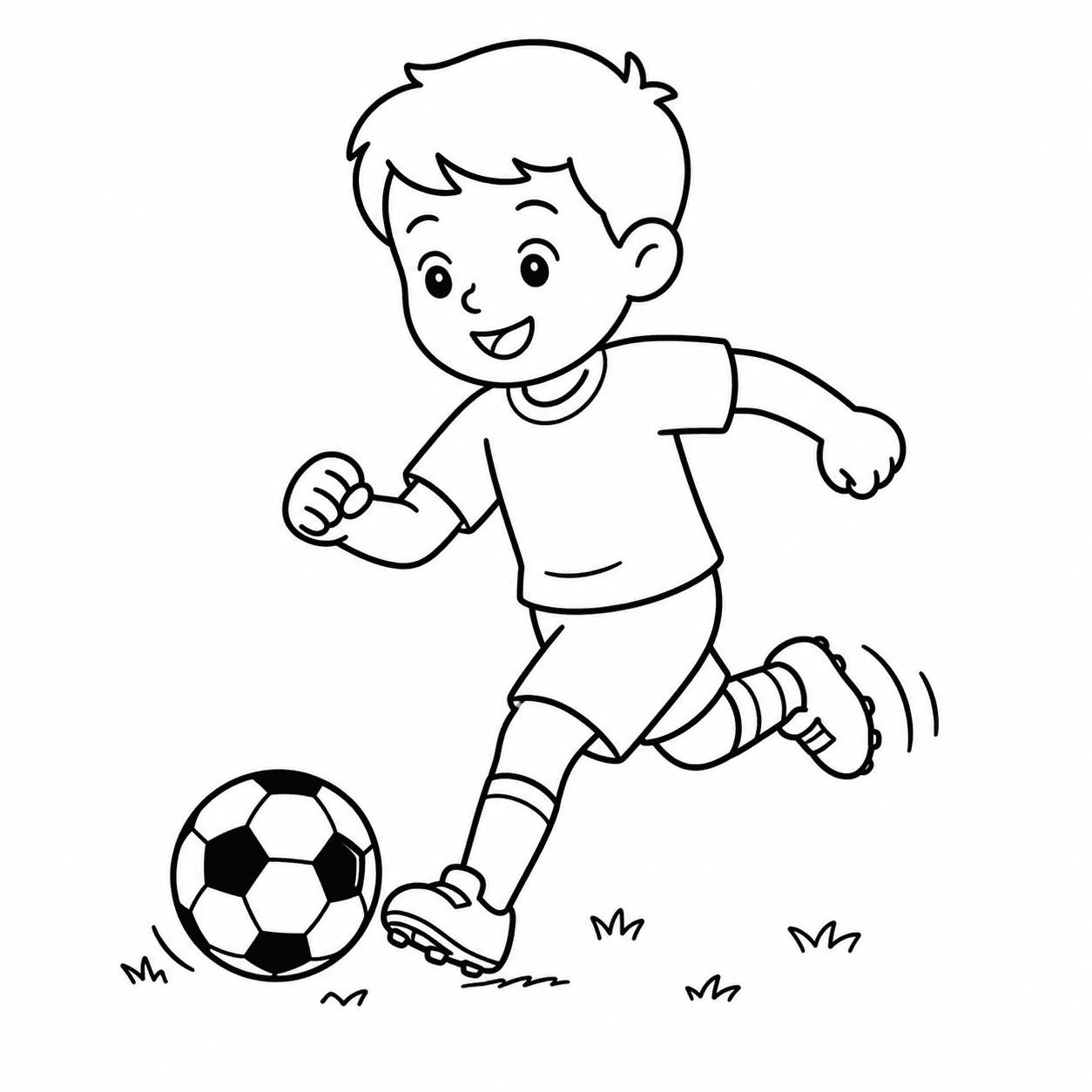 Scène détaillée d'enfant pratiquant un sport, en illustration au trait