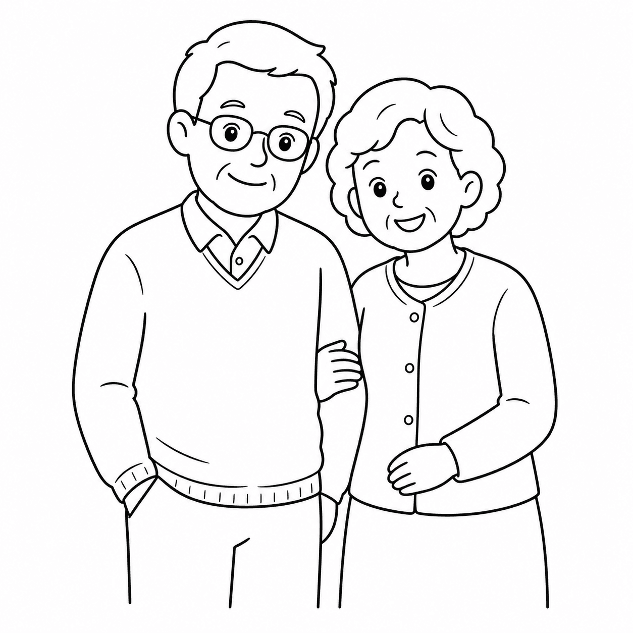 Photo de couple récente transformée en page de coloriage