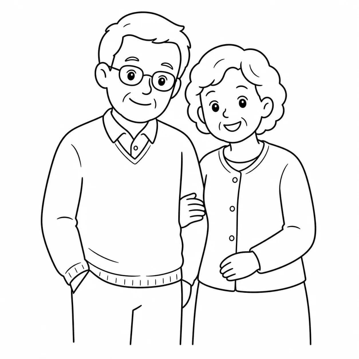 Recent photo of the couple turned into a coloring page